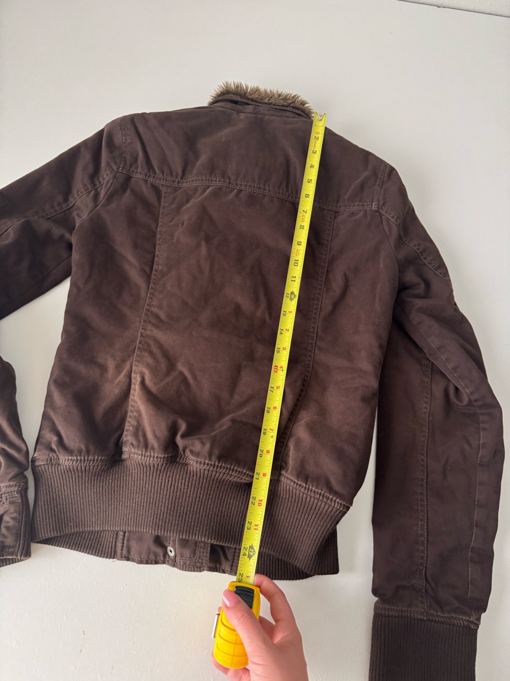 Y2K Abercrombie & Fitch Brown Jacket Fur - Picture 7 of 9